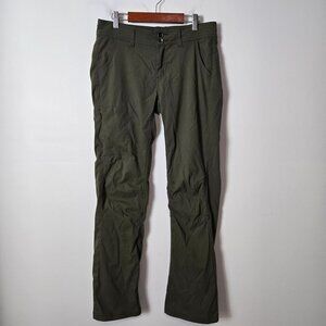 Prana Size 4 Halle Convertible Nylon Pants Straight-Leg Low Rise Green FLAWS